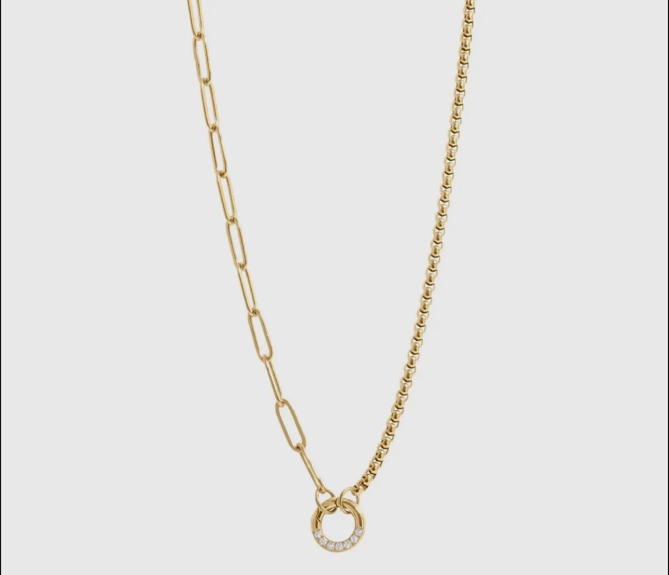 Split Chain With Stone Charm Holder